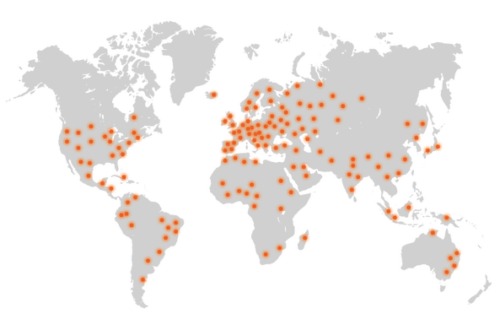Carte mondiale des spécialistes Carte mondiale des spécialistes